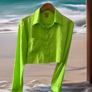 Daisy Bright Green Button Down Shirt